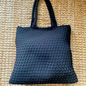 COS Black Full Size Woven Tote Bag